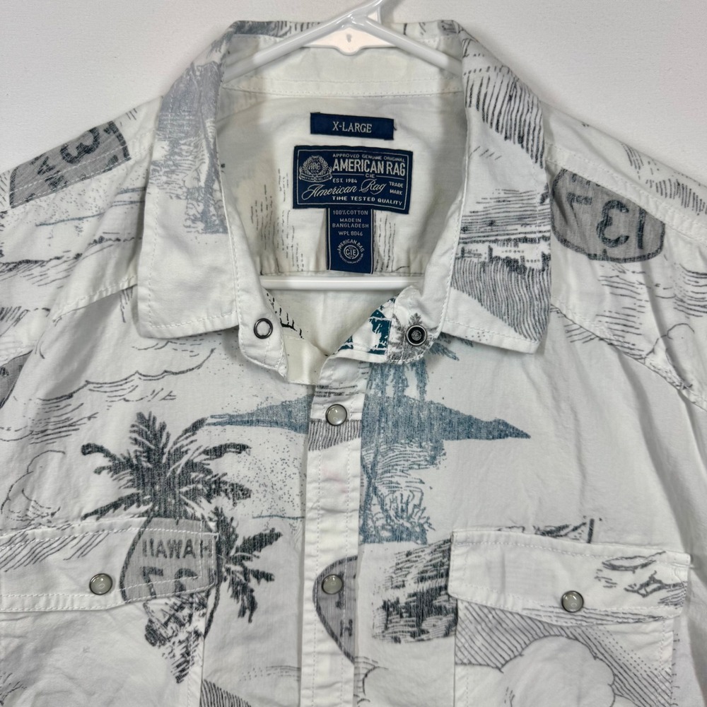 American Rag Hawaiian Print Short Sleeve‎ Button Up Shirt Sz XL